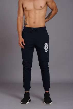 Skull & I Don’t Care Printed Black Joggers for Men