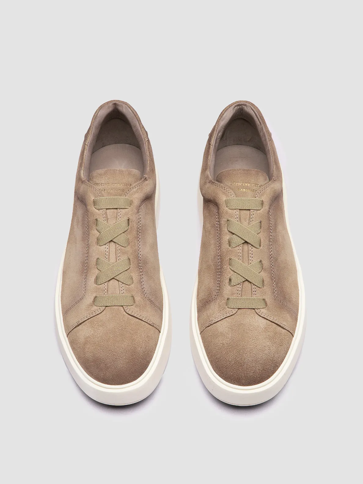 SLOUCH 001 - Beige Suede Low Top Sneakers