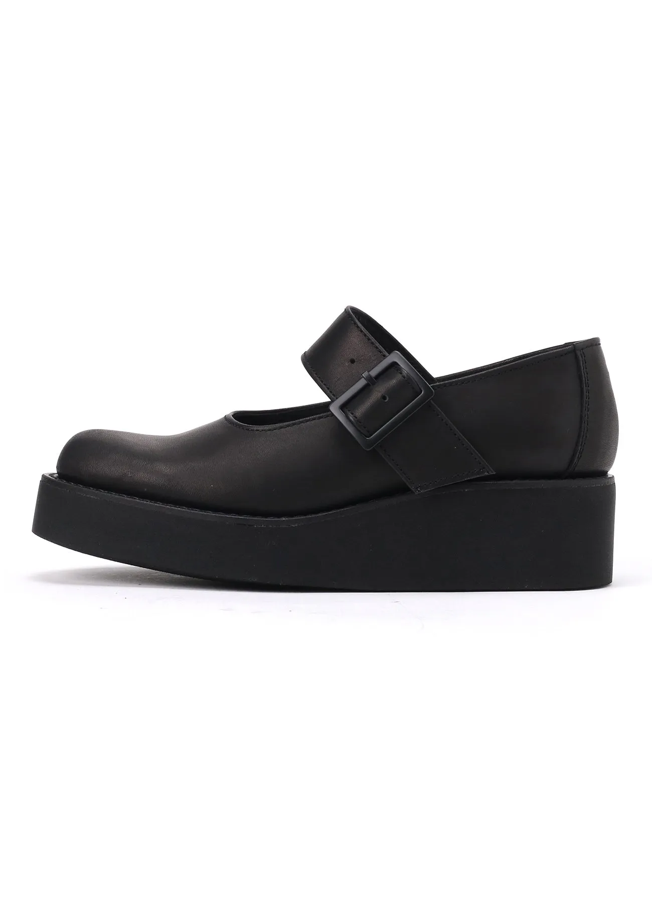 SOFT SMOOTH LEATHER PLATFORM STRAP SHOES