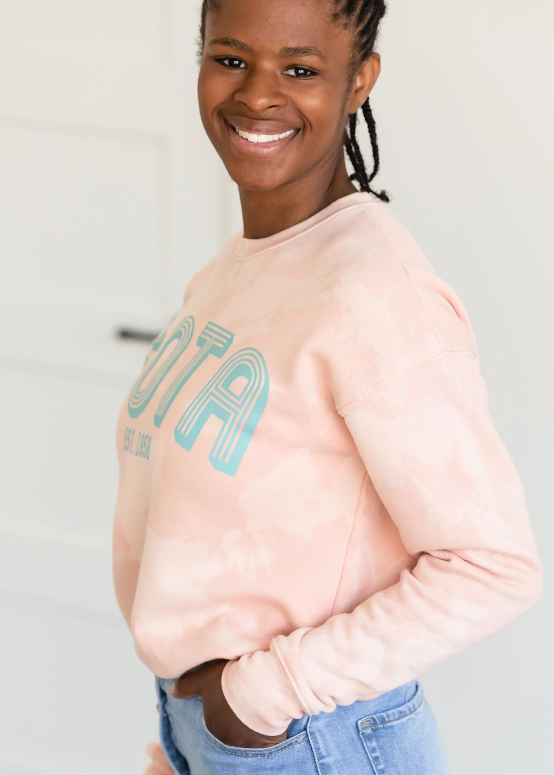 Sota Girl Blush Bleached Crewneck