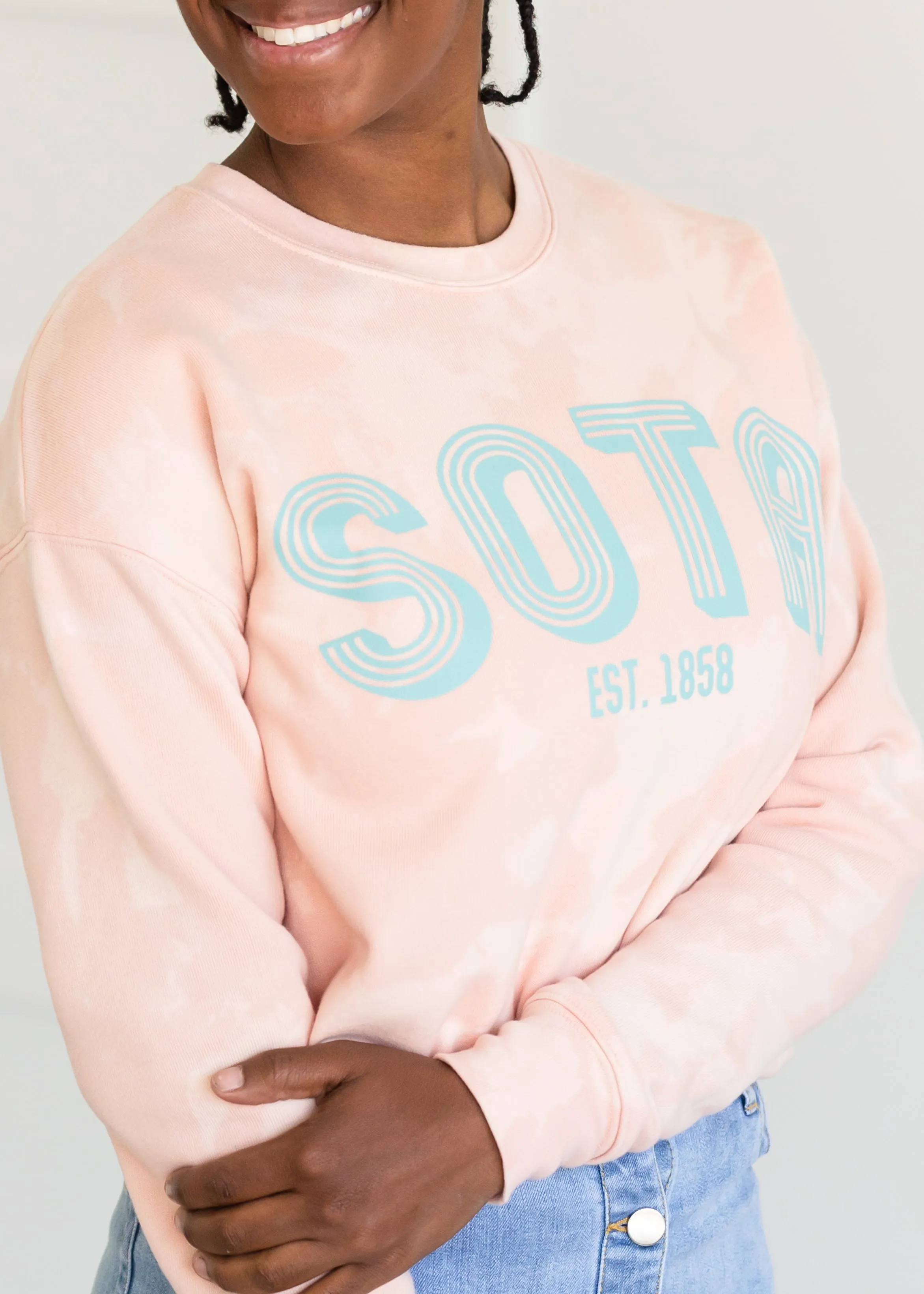 Sota Girl Blush Bleached Crewneck