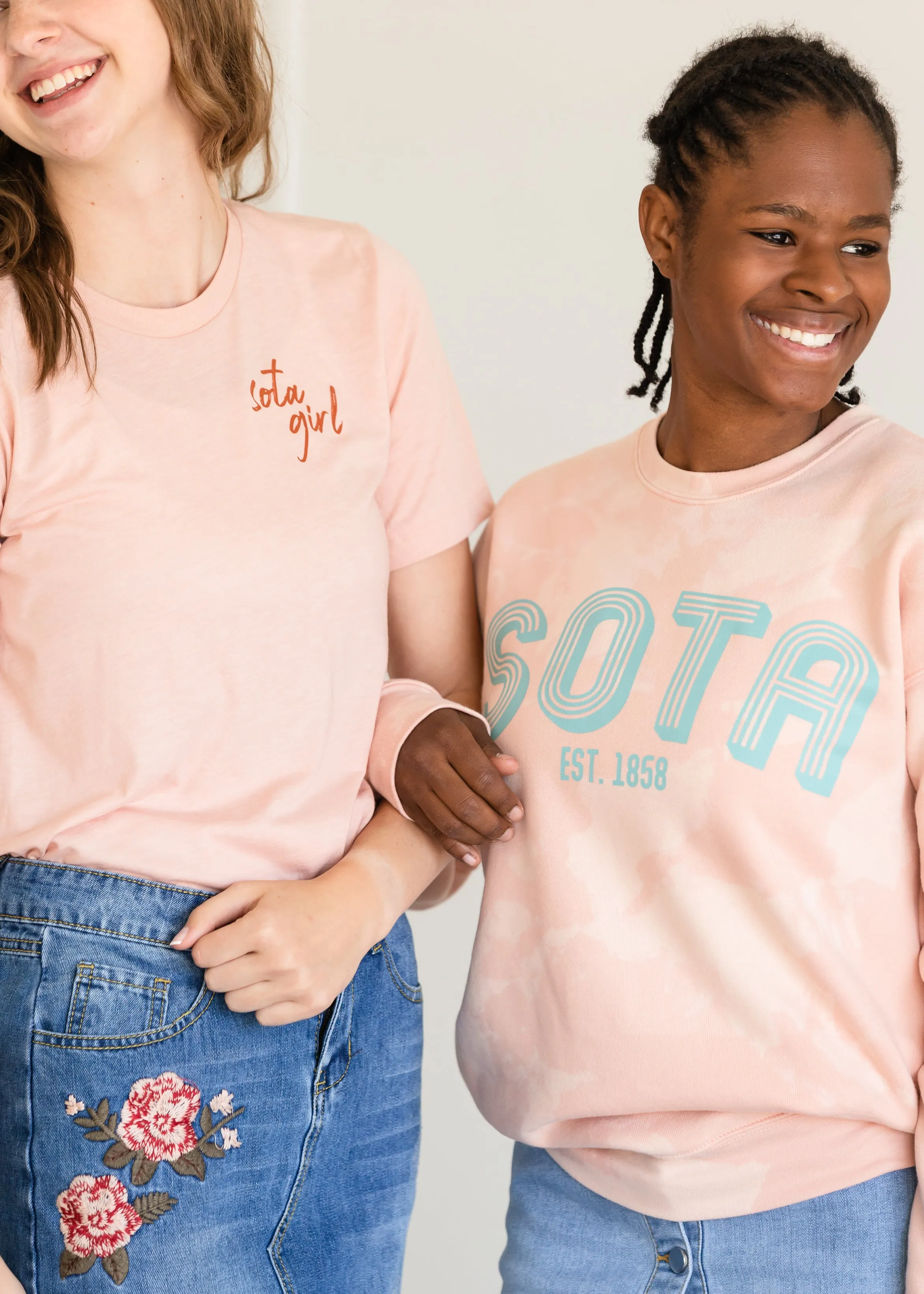 Sota Girl Blush Bleached Crewneck