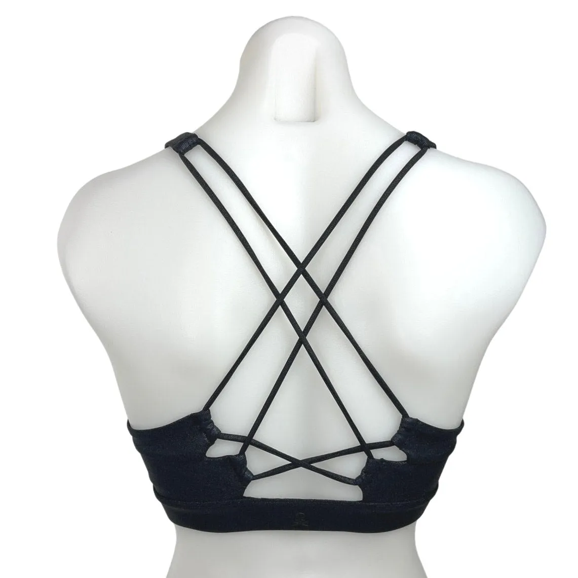 Soul Women's Black Scoop Neck Strappy Back Pullover Athletic Yoga Sports Bra XS