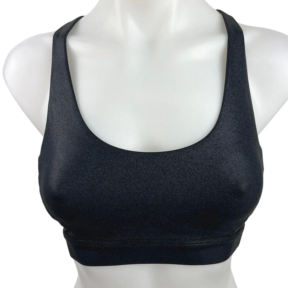 Soul Women's Black Scoop Neck Strappy Back Pullover Athletic Yoga Sports Bra XS