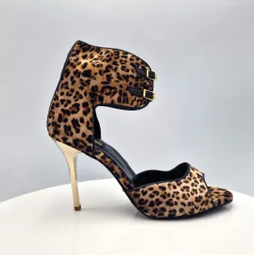 Spica Leopard Printed Suede High Heel 9cm