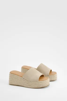 Square Toe Mule Wedges