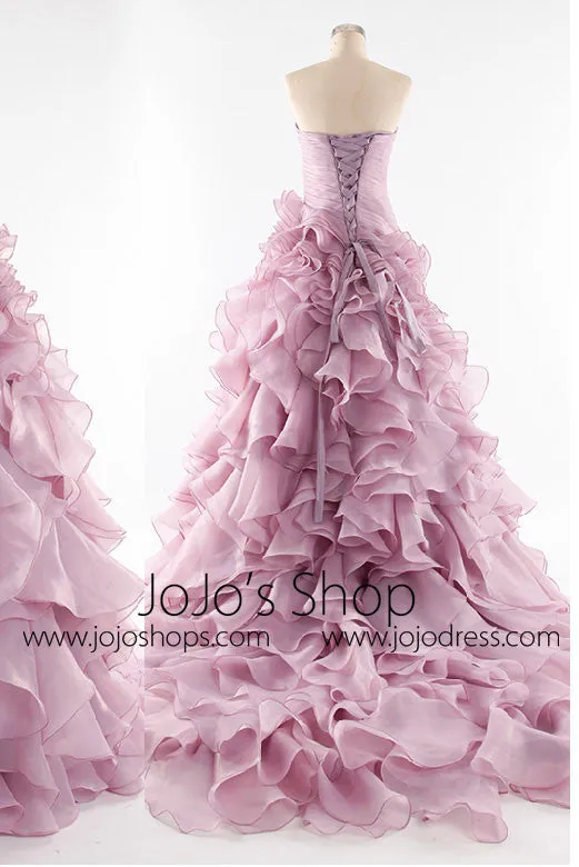 Strapless Organza Ruffles Evening Dress Prom Dress Homecoming Dress G8001