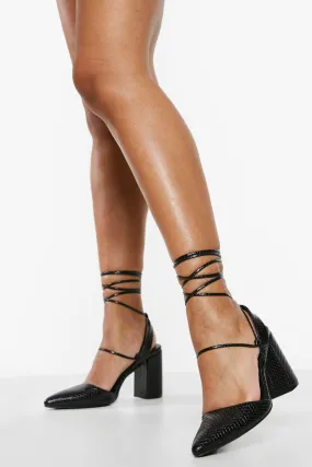 Strappy Block Heel Pump