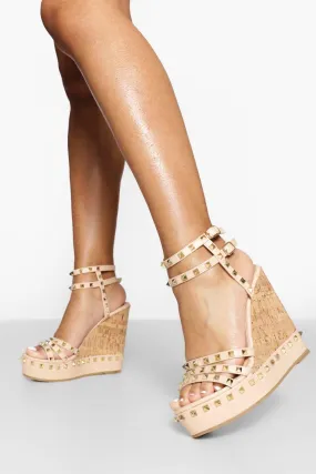 Stud Strappy Detail Wedges