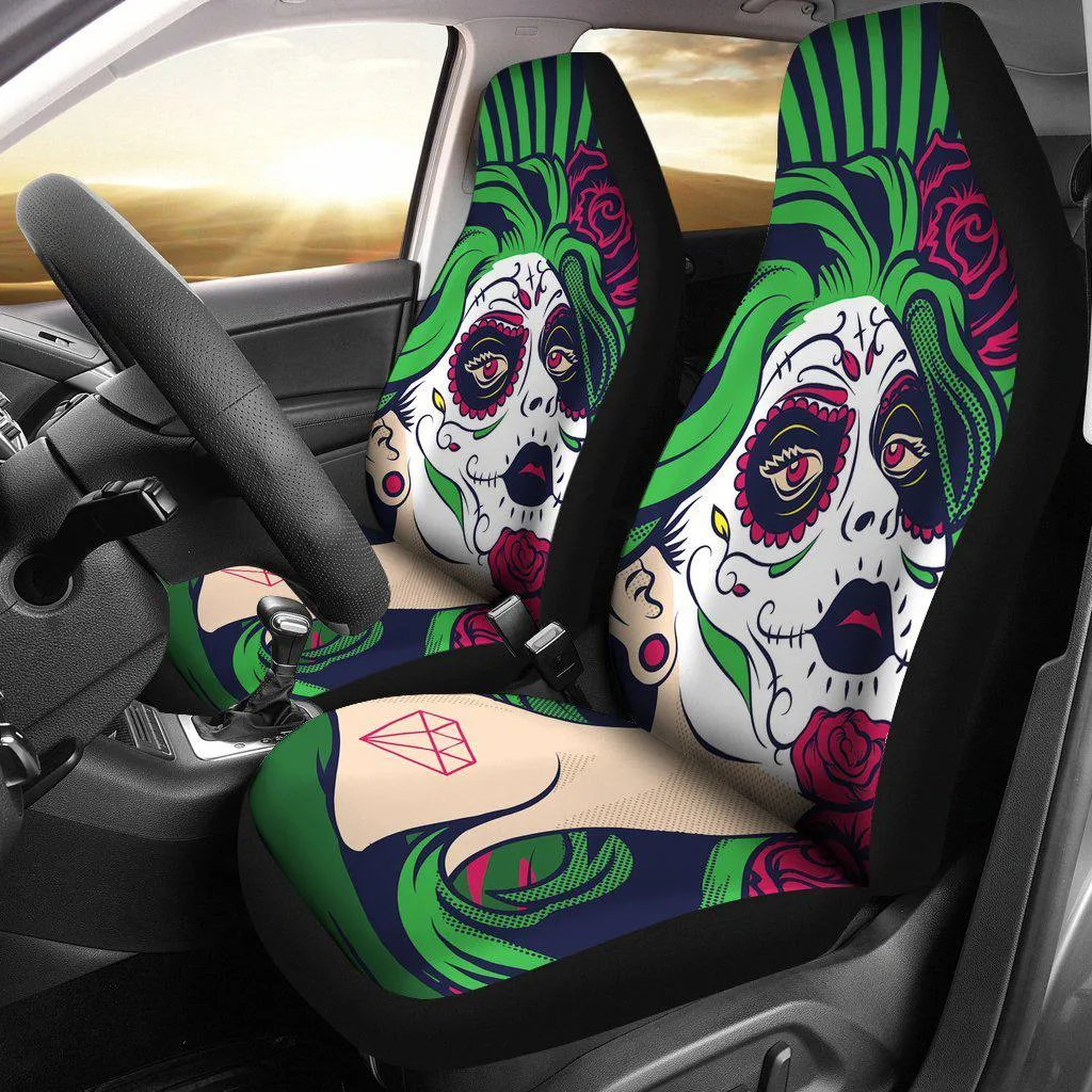 Sugar Skull Girl Design Seat Covers