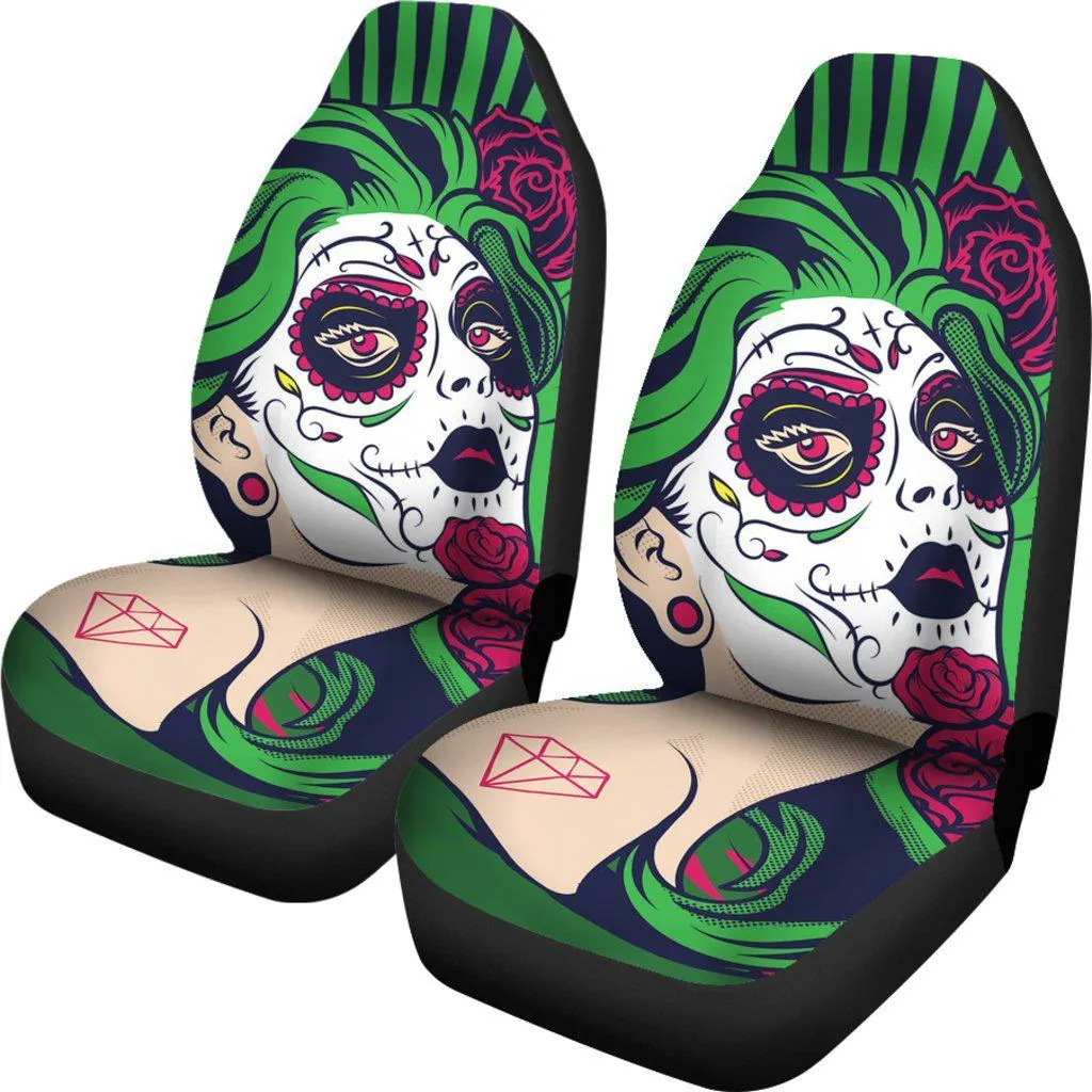 Sugar Skull Girl Design Seat Covers