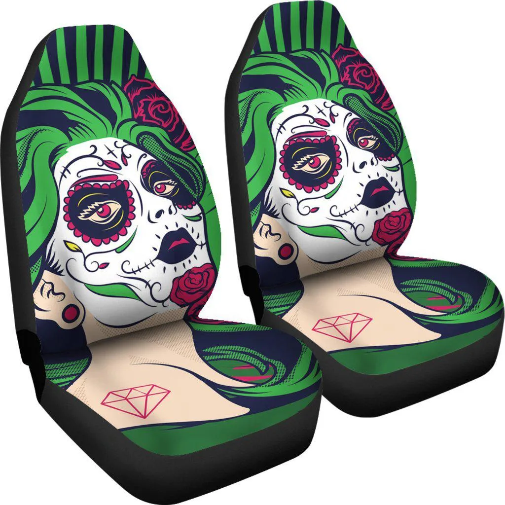 Sugar Skull Girl Design Seat Covers