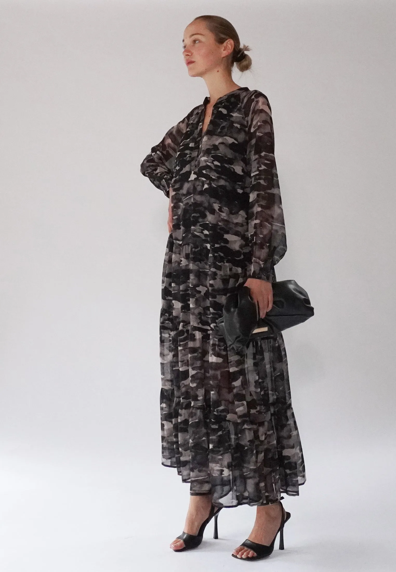 SUNSET MAXI DRESS FOG SEPIA