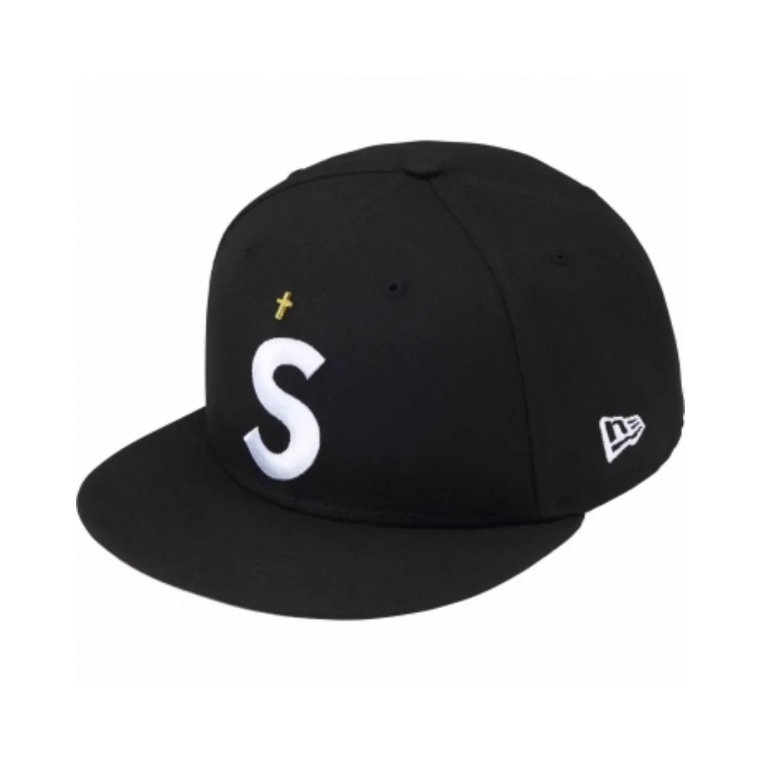 Supreme Gold Cross S Logo New Era Black Fitted Hat