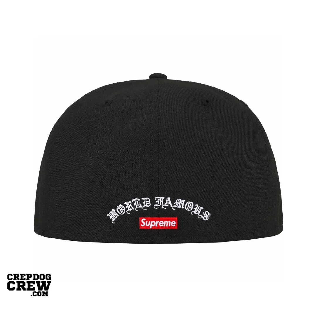 Supreme Gold Cross S Logo New Era Black Fitted Hat