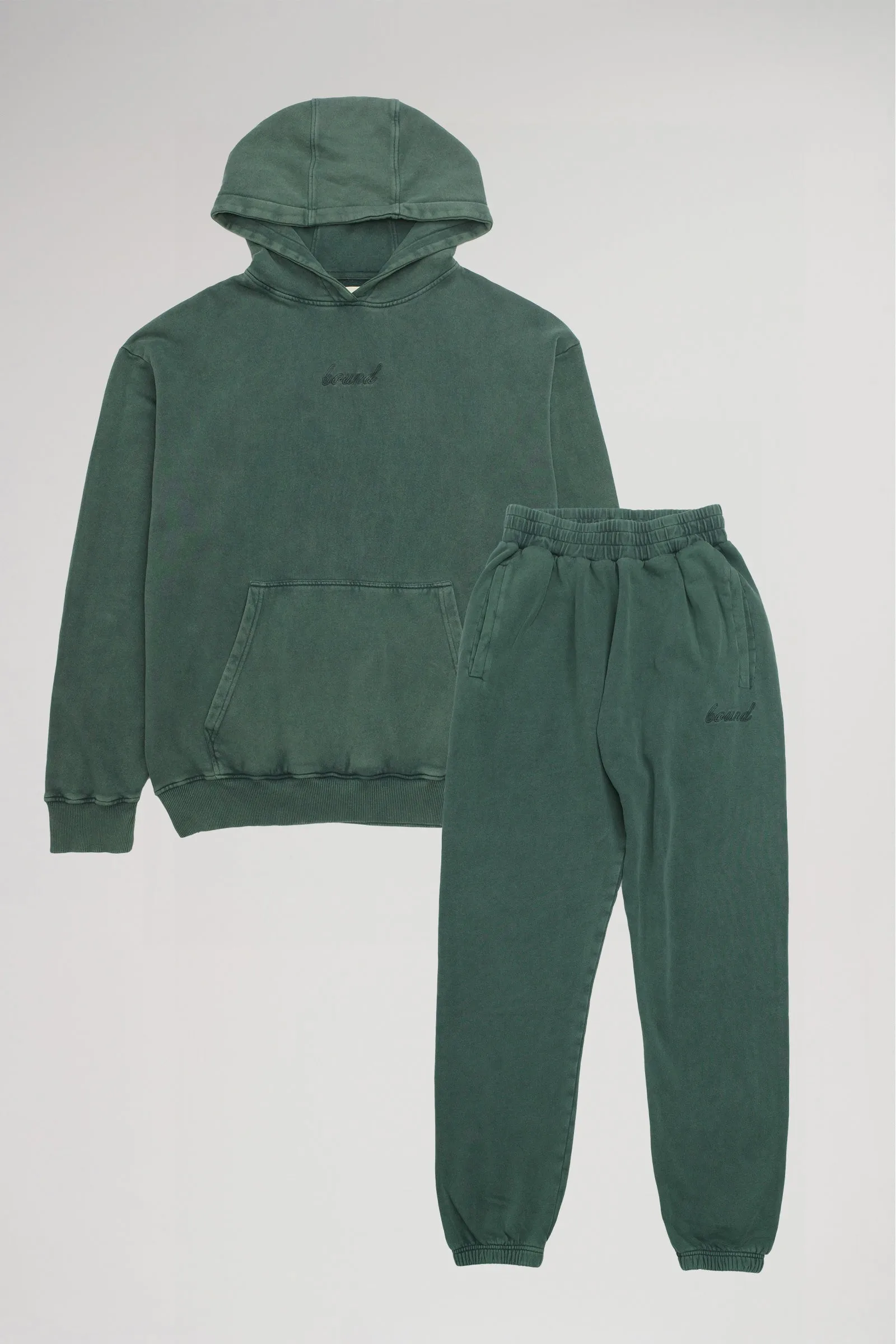 SUSTAIN WASHED GREEN HOODIE & JOGGERS SET