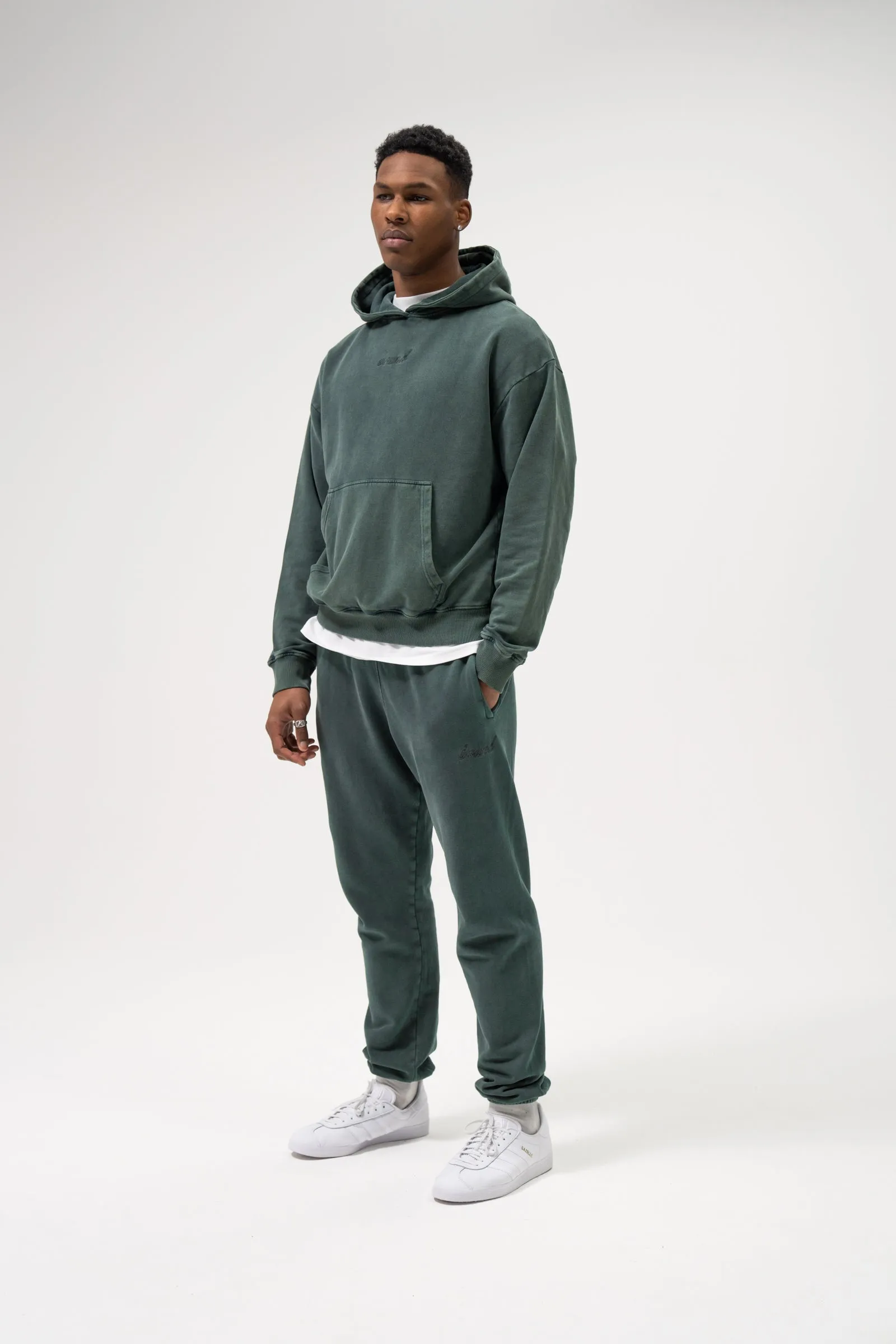 SUSTAIN WASHED GREEN HOODIE & JOGGERS SET