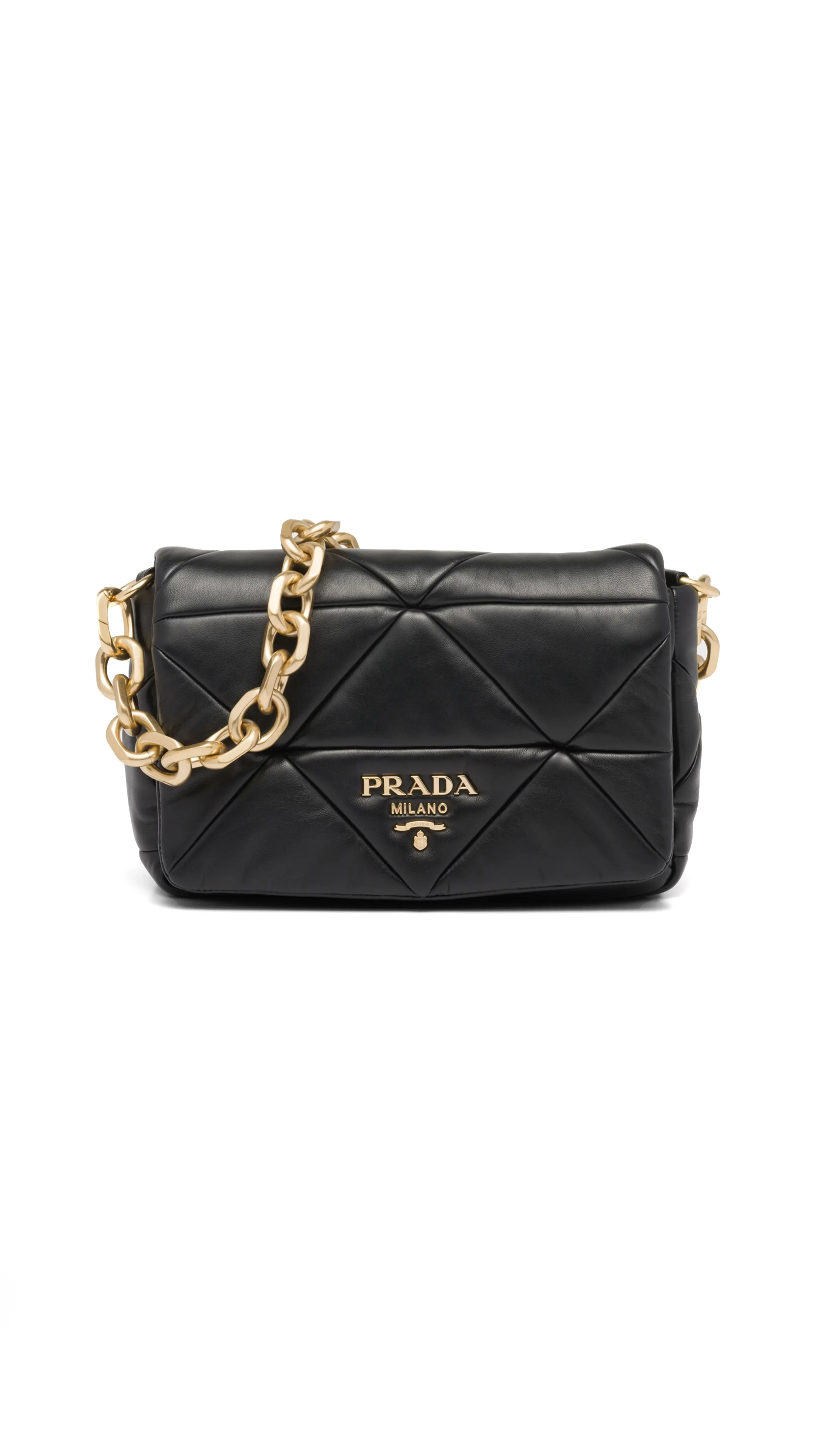 Nappa Patchwork Shoulder Bag Black