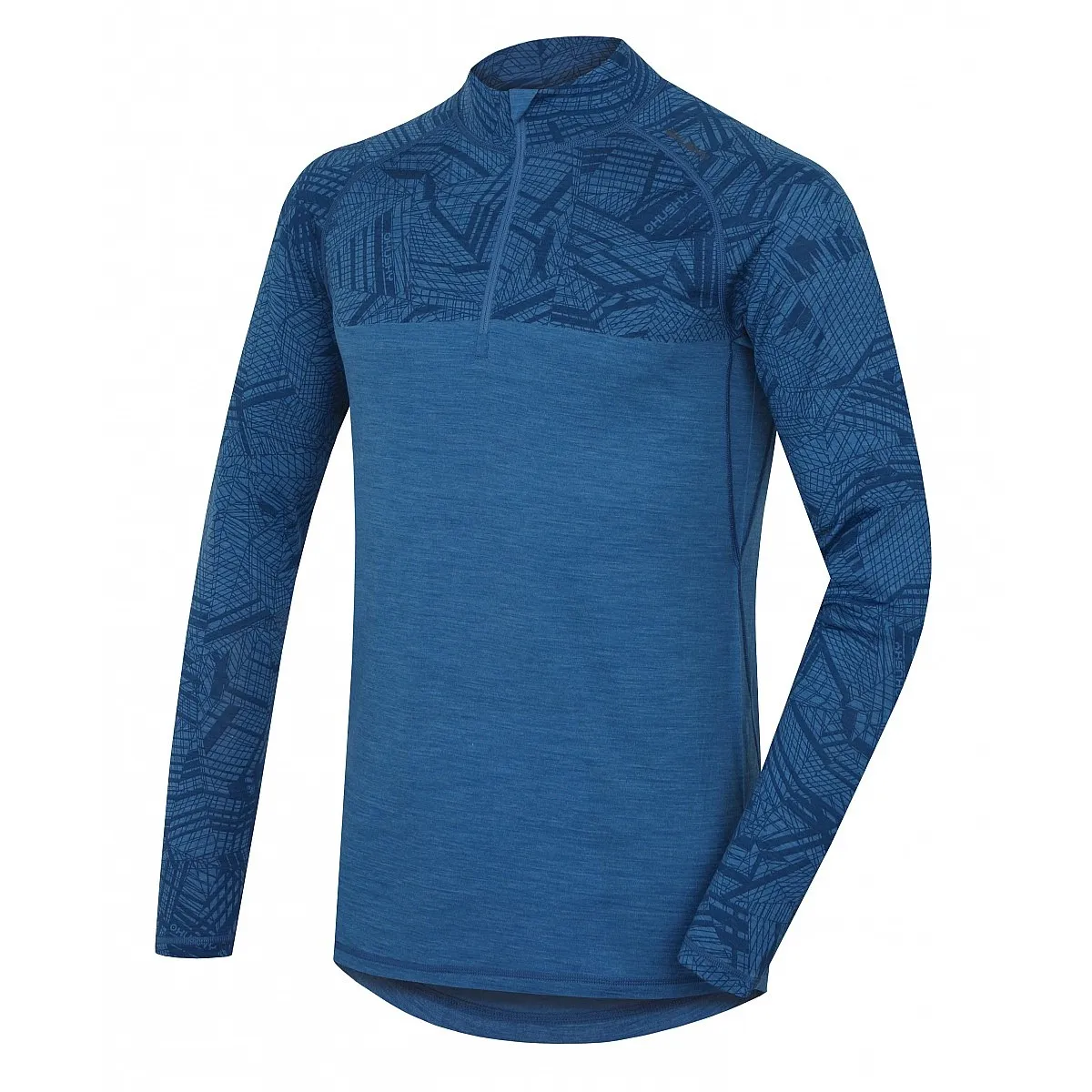 T-Shirt Husky Merino 100 Zip LS - Dark Blue - men´s