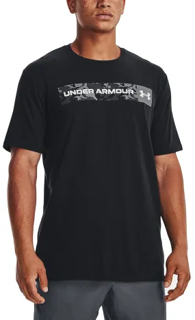 T-Shirt Under Armour Camo Chest Stripe - Black/White - men´s