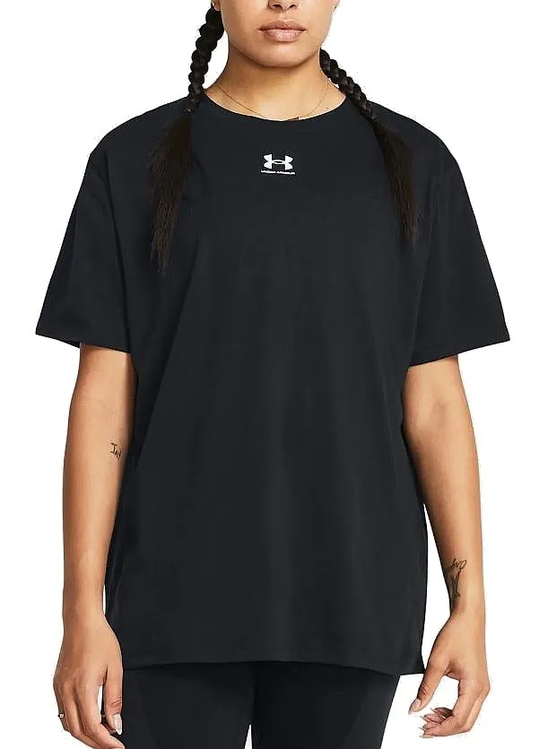 T-Shirt Under Armour Campus Oversized Logo - Black/White - women´s