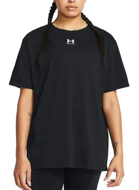 T-Shirt Under Armour Campus Oversized Logo - Black/White - women´s