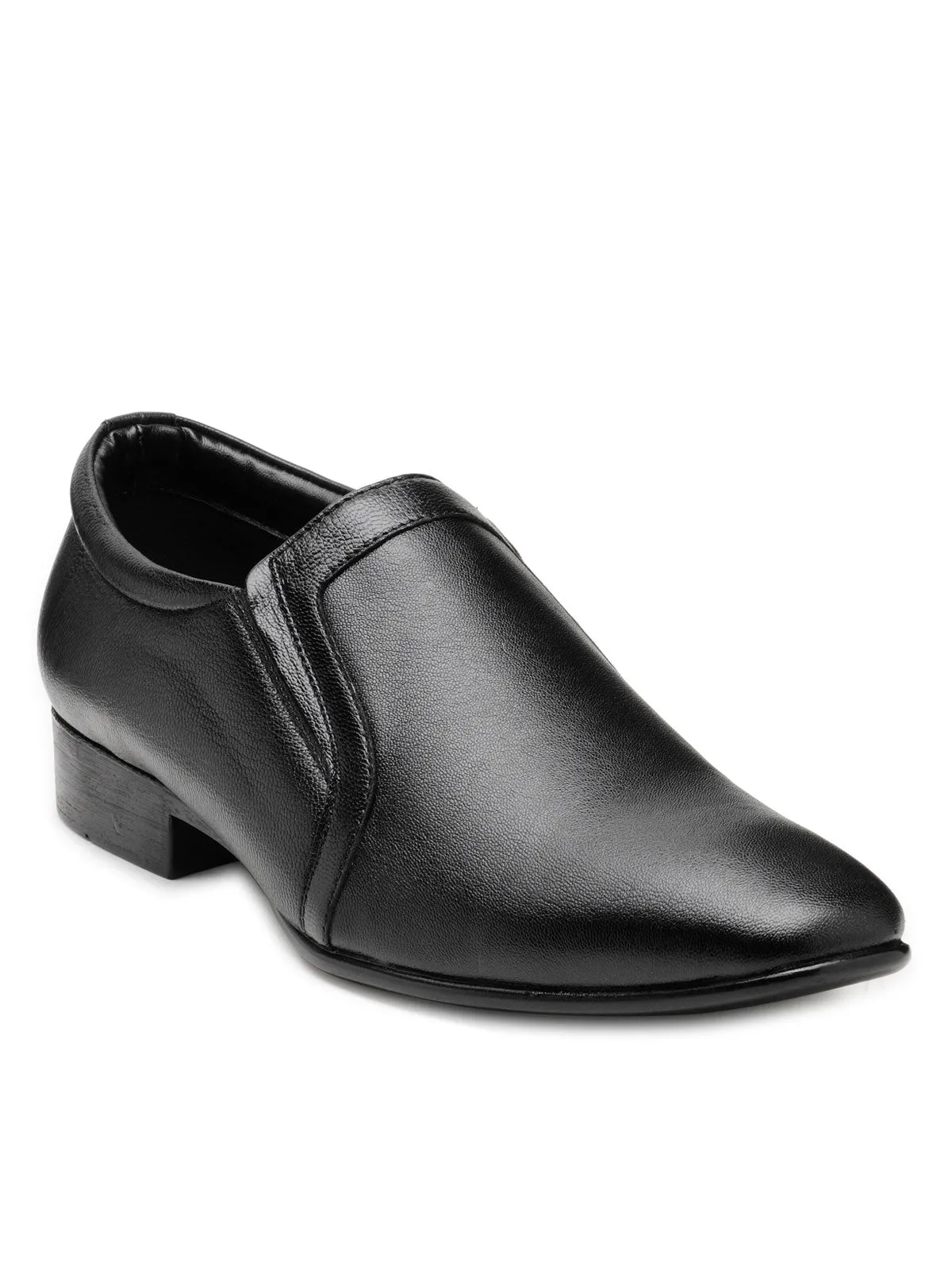 Teakwood Leather Men's Black Slip-Ons Shoes