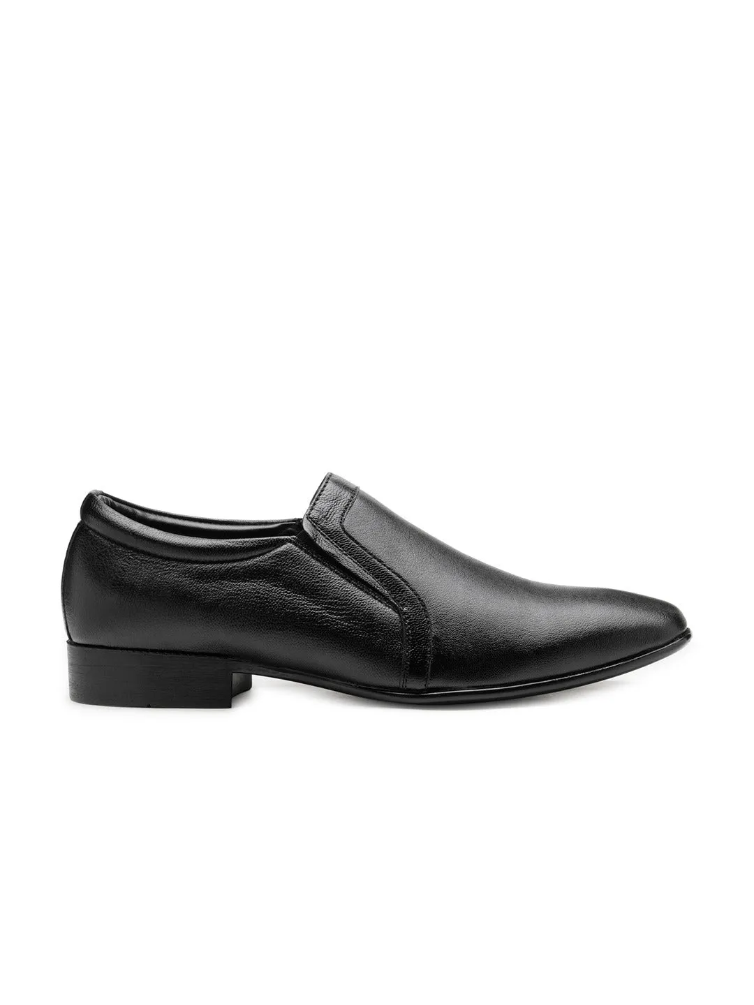 Teakwood Leather Men's Black Slip-Ons Shoes