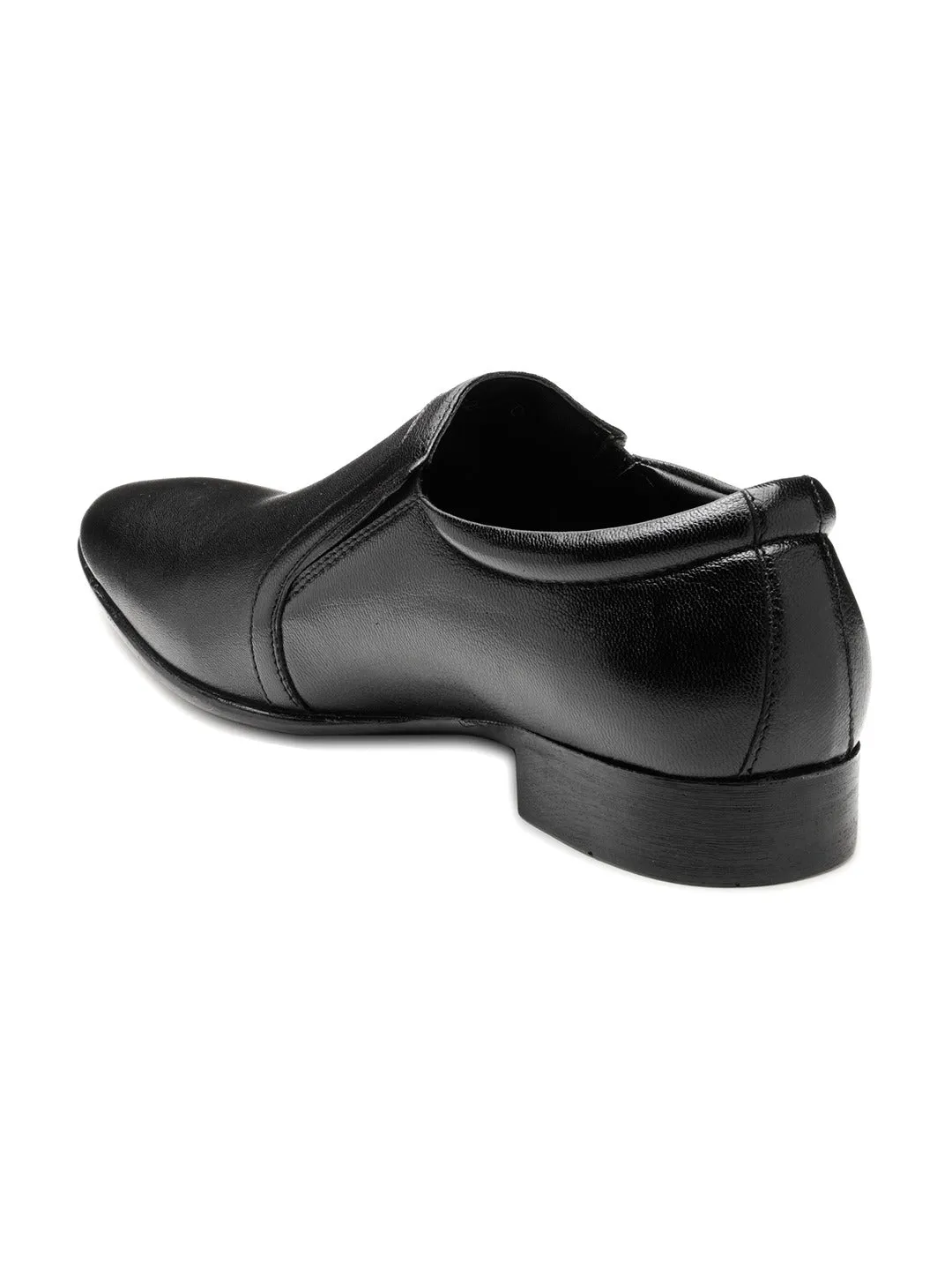 Teakwood Leather Men's Black Slip-Ons Shoes