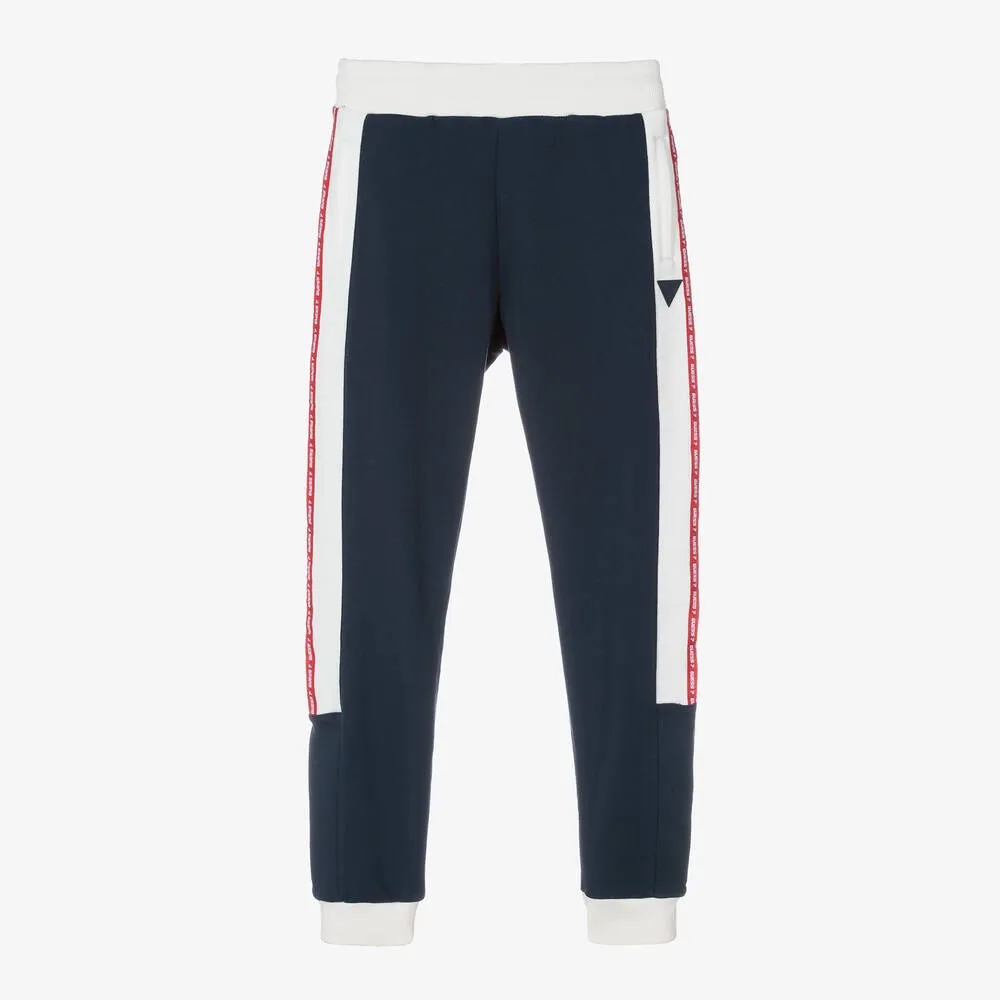 Teen Boys Blue & White Logo Joggers