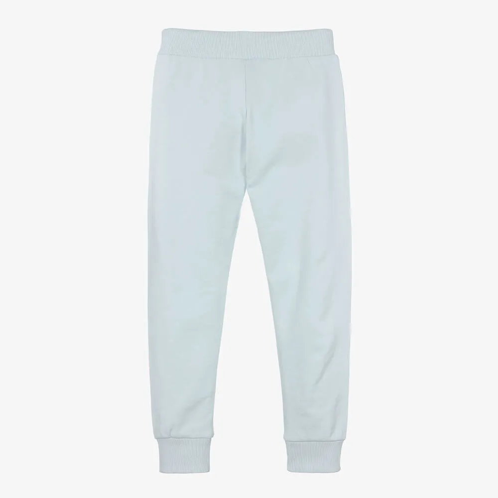 Teen Boys Pale Blue Cotton Logo Joggers