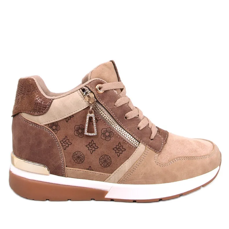 Telts Khaki wedge sneakers brown