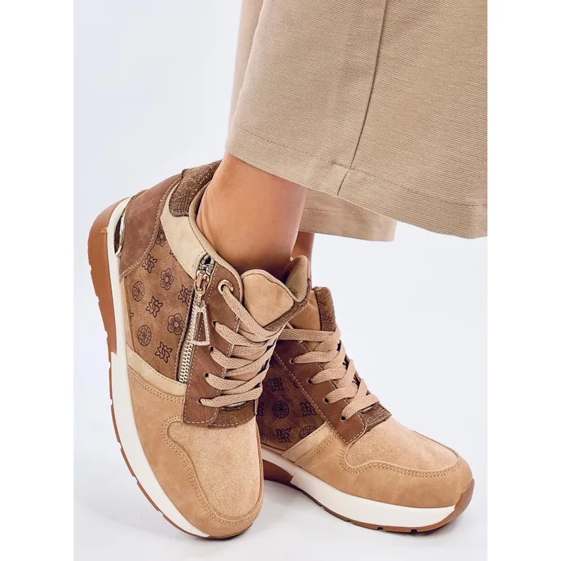 Telts Khaki wedge sneakers brown