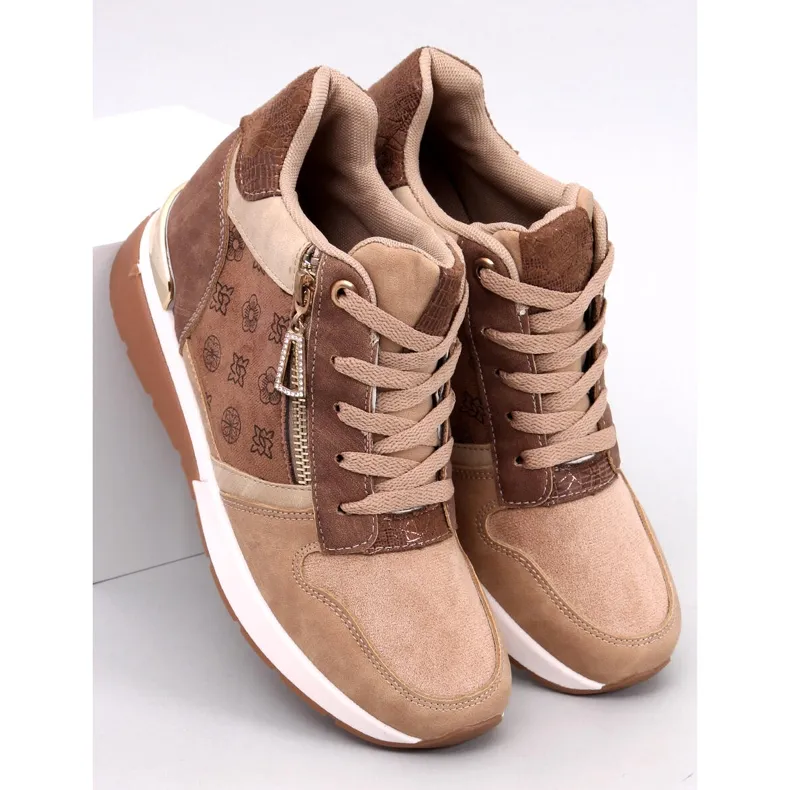 Telts Khaki wedge sneakers brown