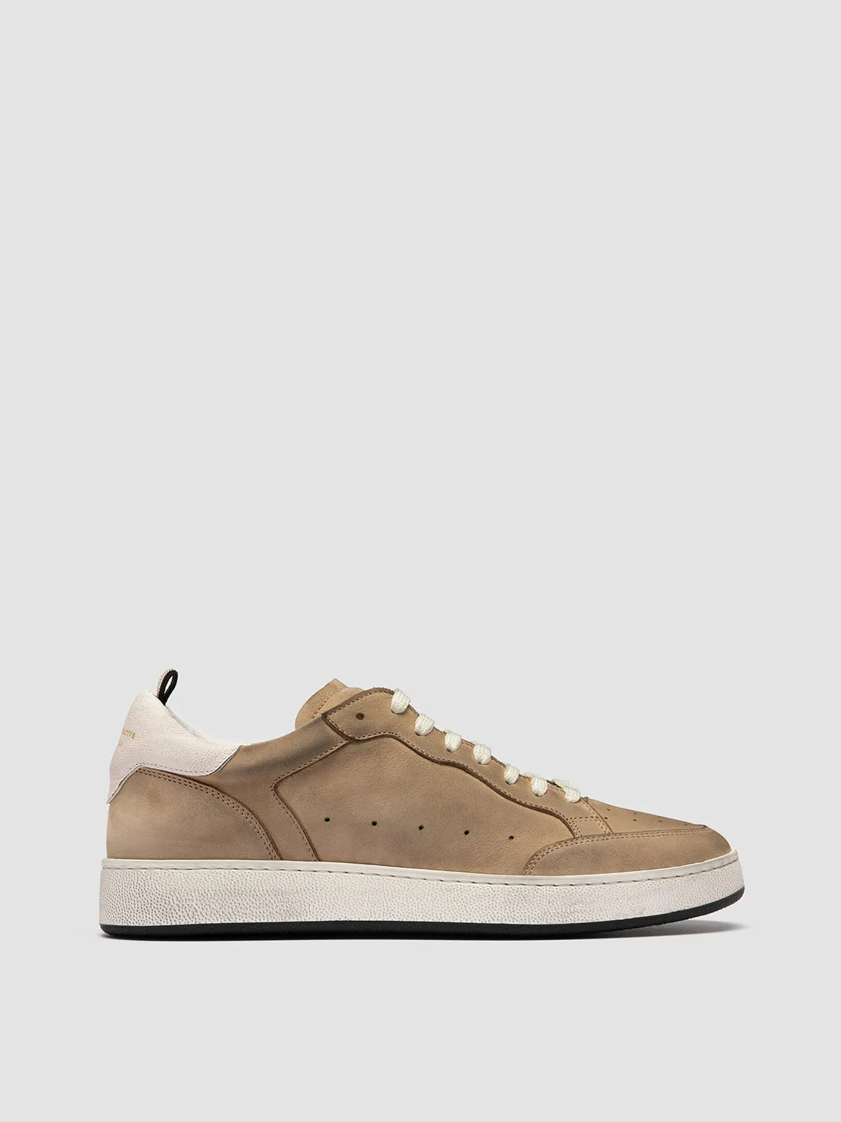 THE ANSWER 002 - Beige Leather and Suede Low Top Sneakers