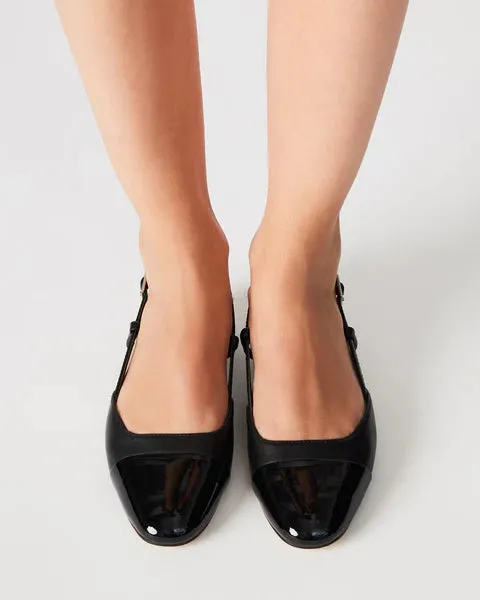 The Belinda Slingback Flat - Black