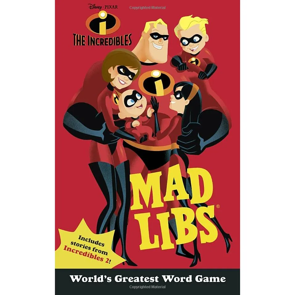 The Incredibles-themed fill-in-the-blank game for interactive family fun