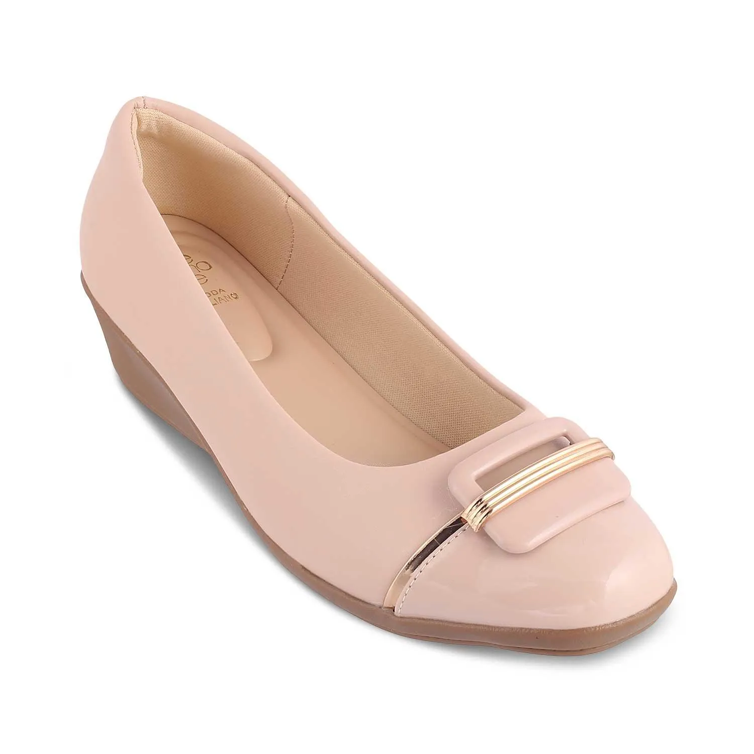 The Mian Beige Women's Dress Ballerina Wedges Tresmode