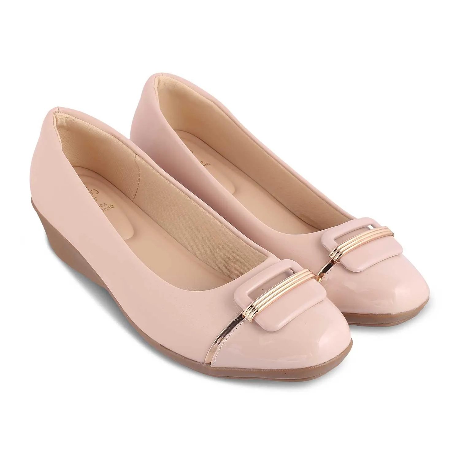 The Mian Beige Women's Dress Ballerina Wedges Tresmode