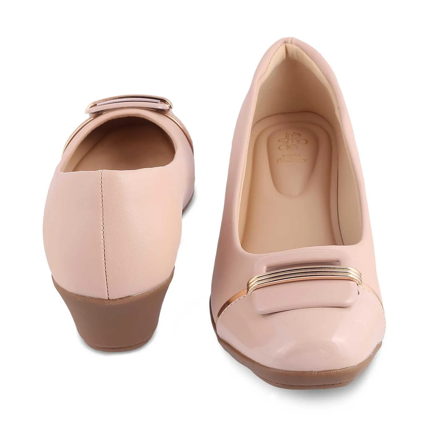 The Mian Beige Women's Dress Ballerina Wedges Tresmode