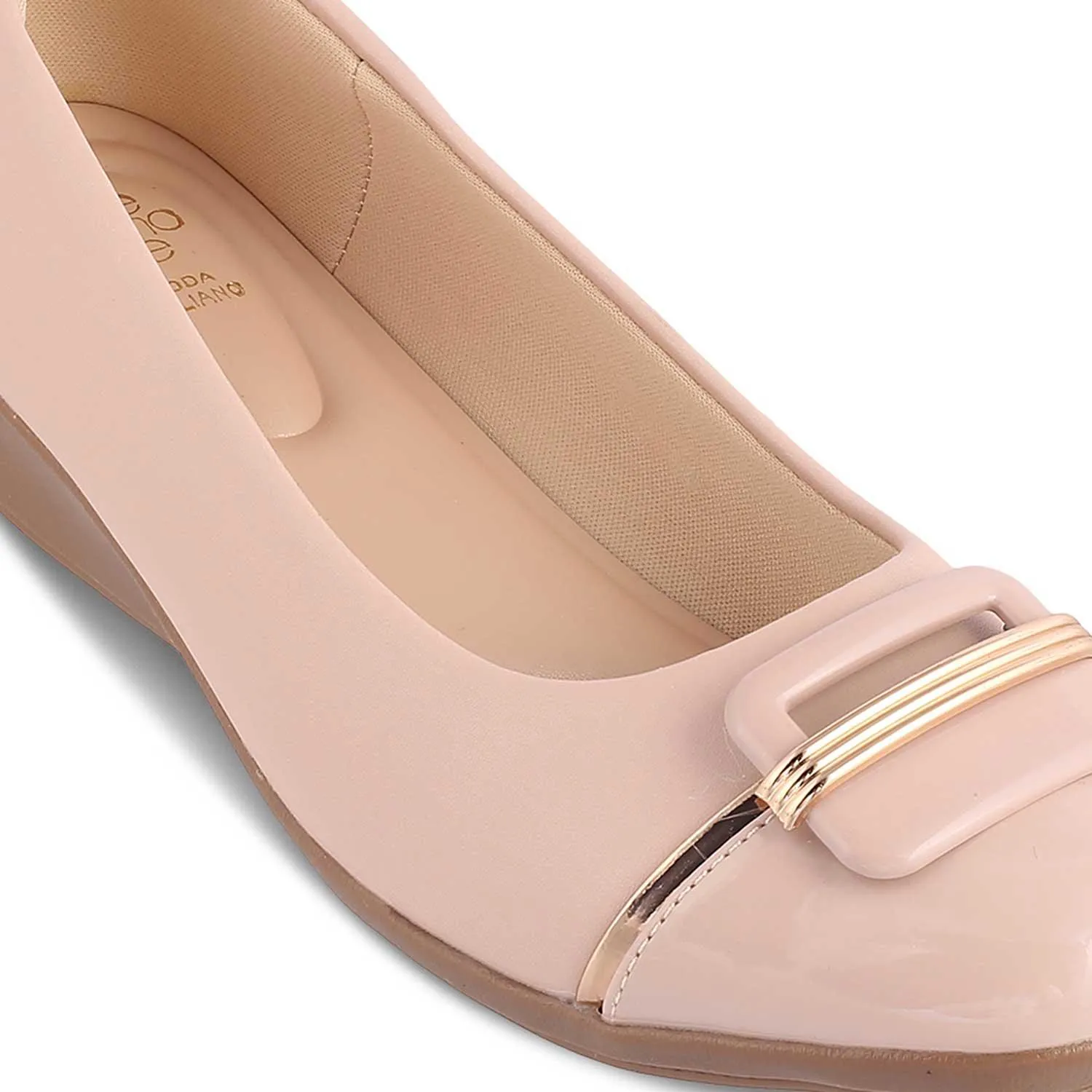 The Mian Beige Women's Dress Ballerina Wedges Tresmode