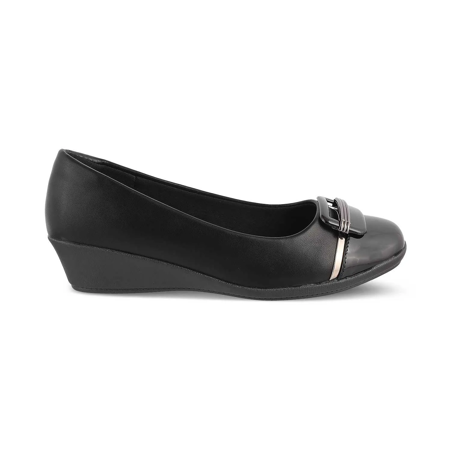 The Mian Black Women's Dress Ballerina Wedges Tresmode