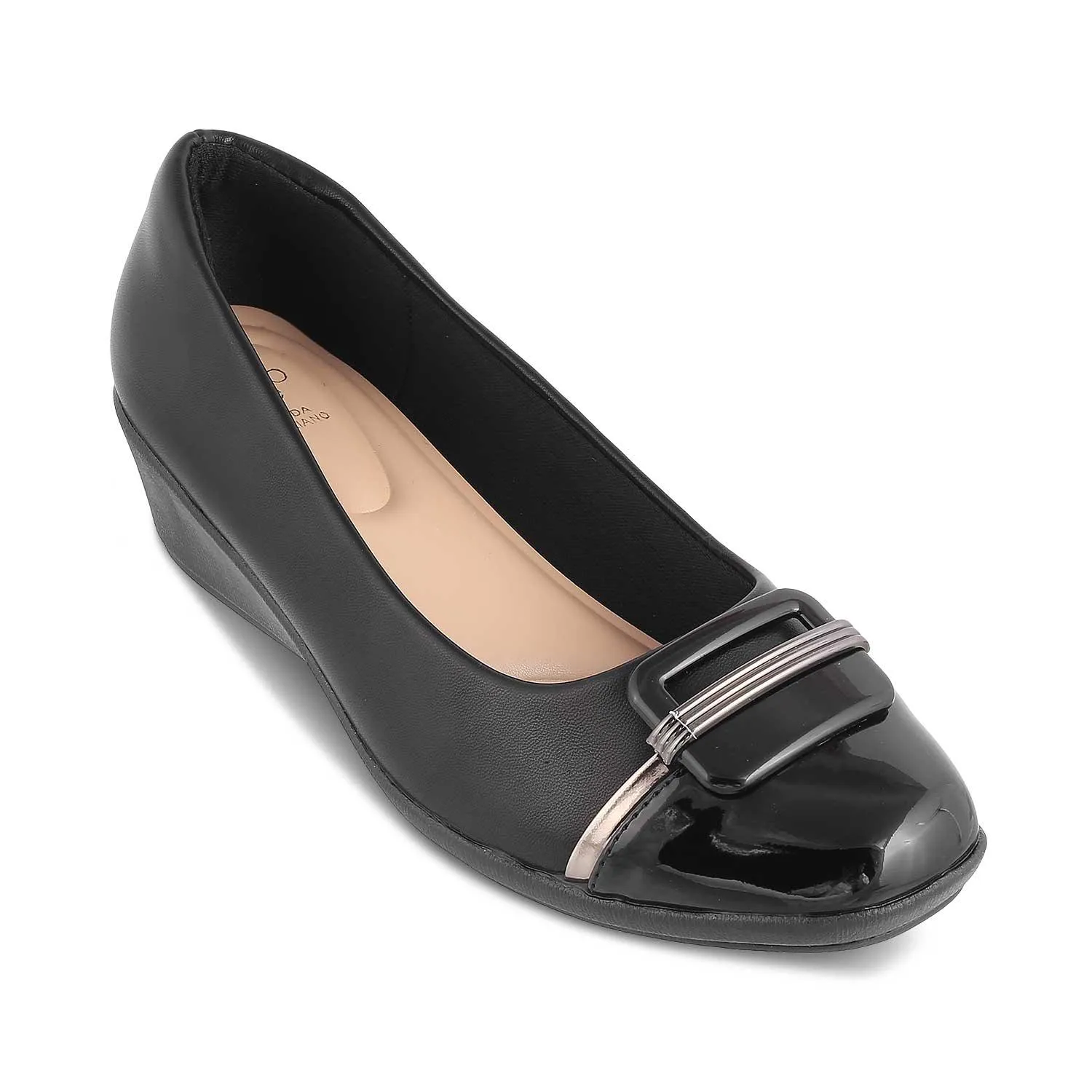 The Mian Black Women's Dress Ballerina Wedges Tresmode