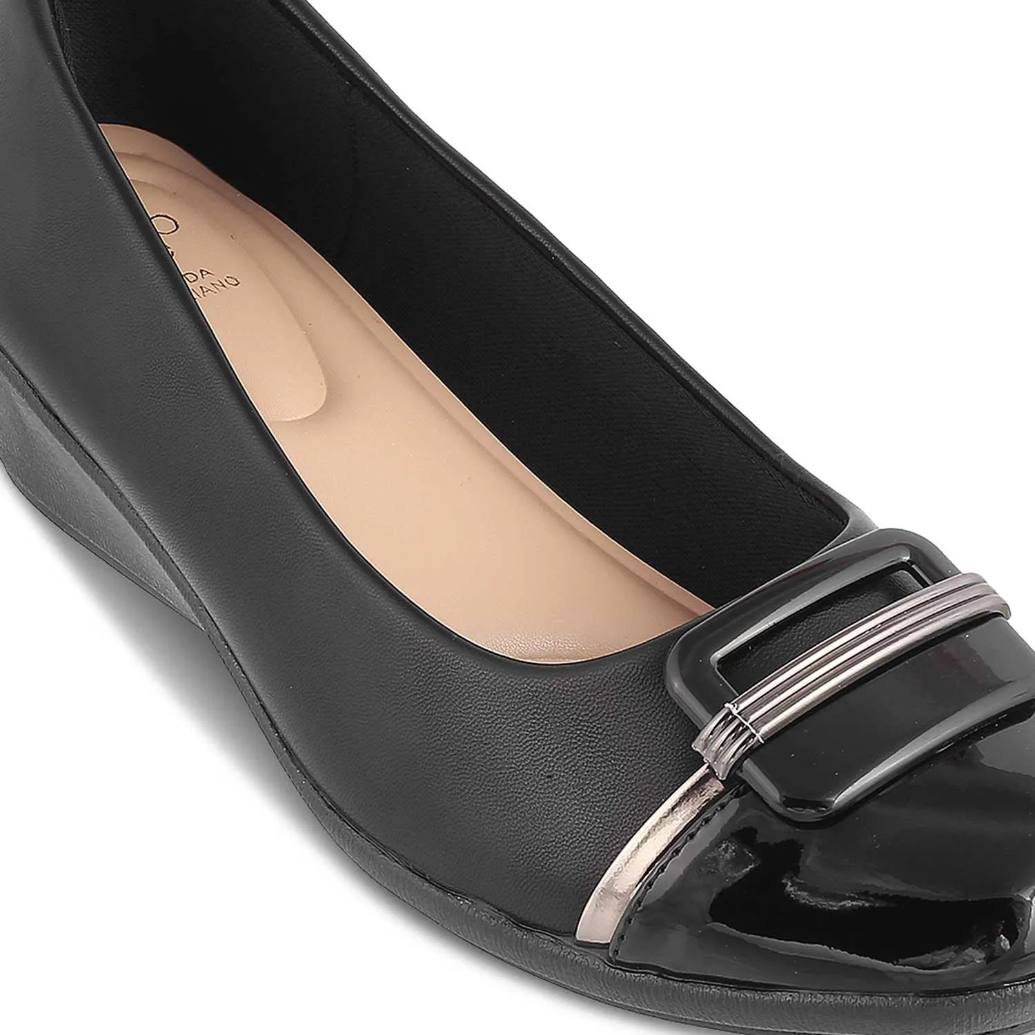 The Mian Black Women's Dress Ballerina Wedges Tresmode