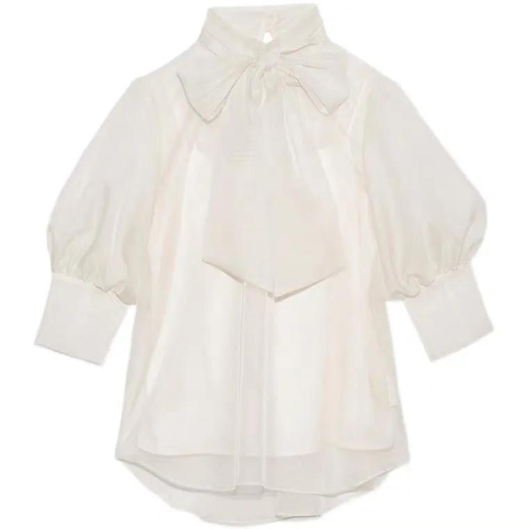 Long sleeve chiffon shirt blouse for Tokyo girls