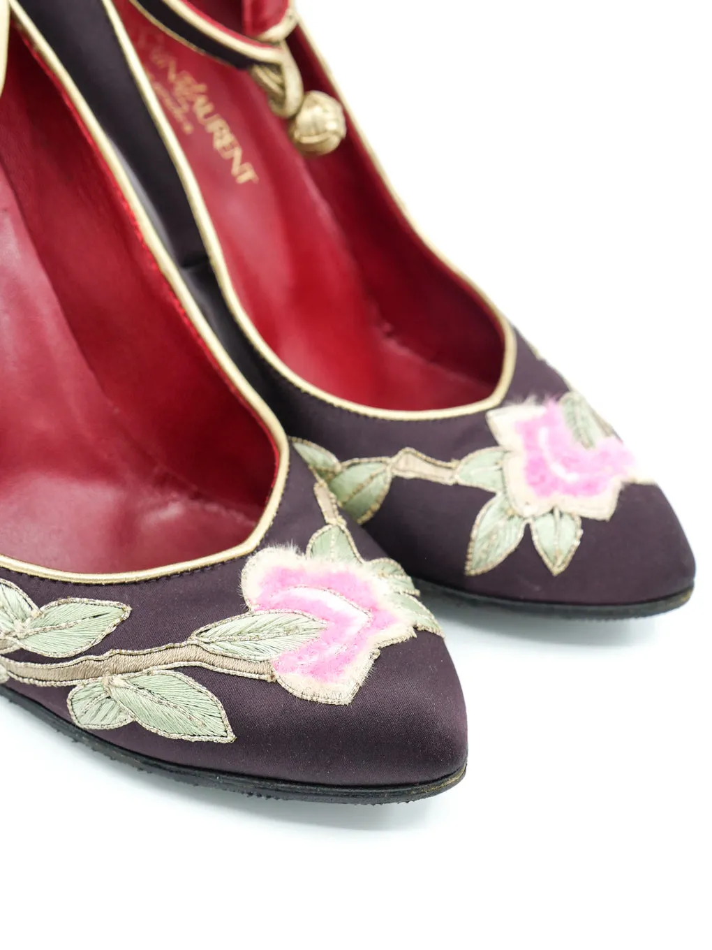 Tom Ford for Yves Saint Laurent Floral Applique Wedges, 36.5