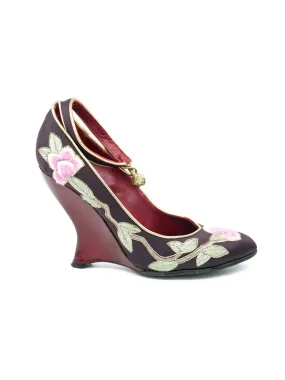 Tom Ford for Yves Saint Laurent Floral Applique Wedges, 36.5