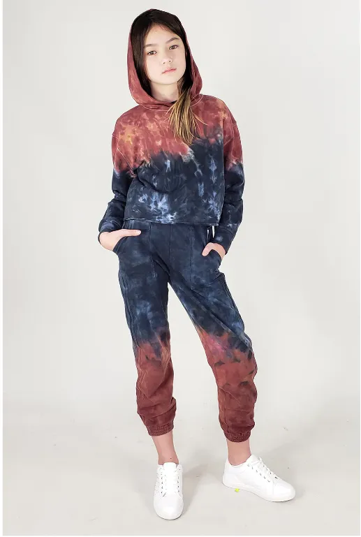 Tractr Girl Fiery Tie Dye Jogger