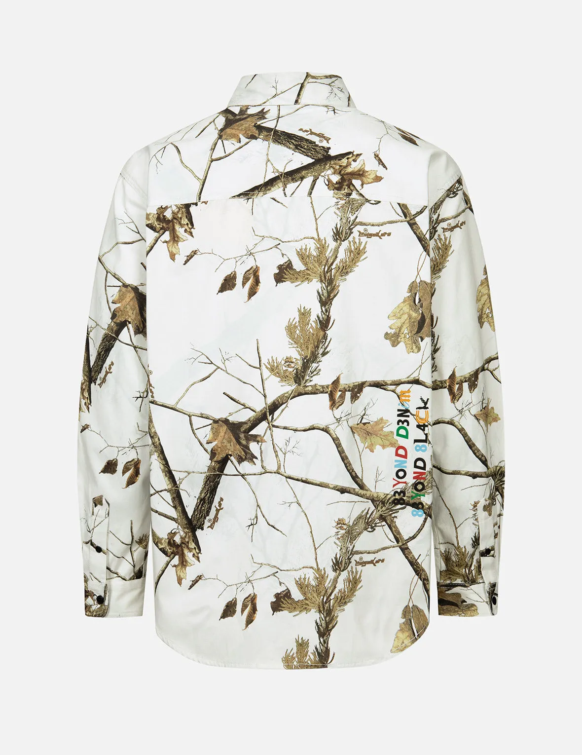 Tree Camouflage Print Oversized Shirt