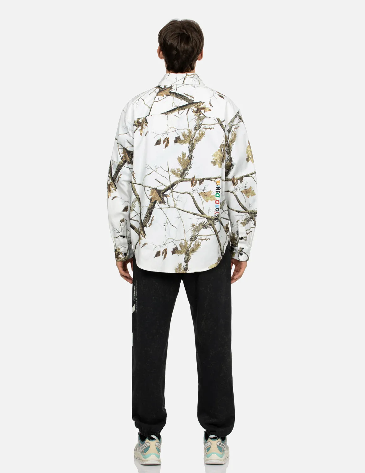 Tree Camouflage Print Oversized Shirt